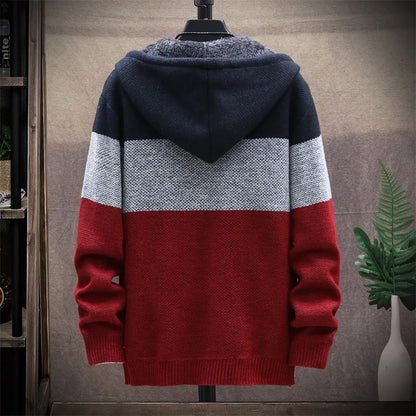 Fleece-Cardigan mit Kapuze