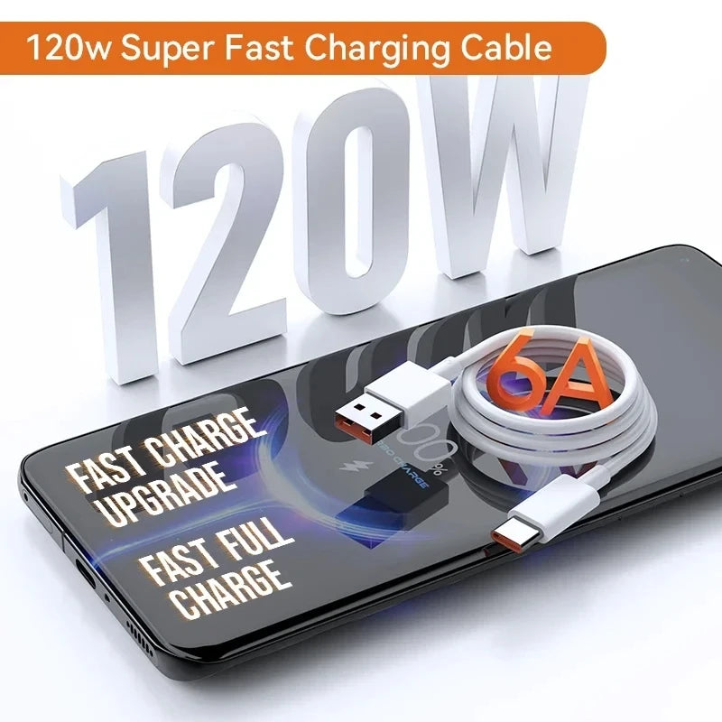 Super Fast USB-C Ladekabel (120W, 6A)