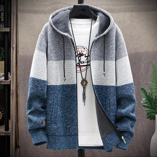 Fleece-Cardigan mit Kapuze