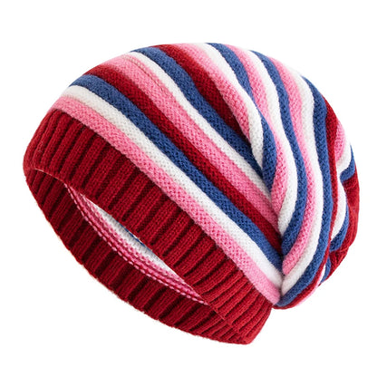 Slouchy Winter Beanie mit Streifen