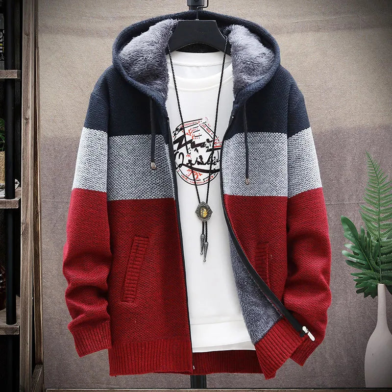 Fleece-Cardigan mit Kapuze