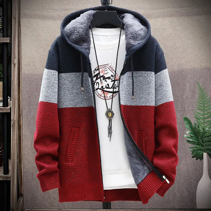 Fleece-Cardigan mit Kapuze