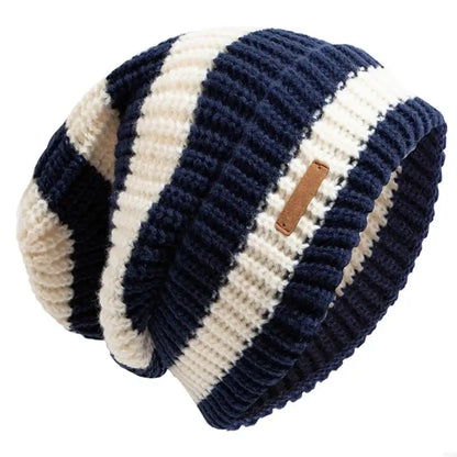 Gestreifte Beanie