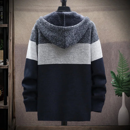 Fleece-Cardigan mit Kapuze